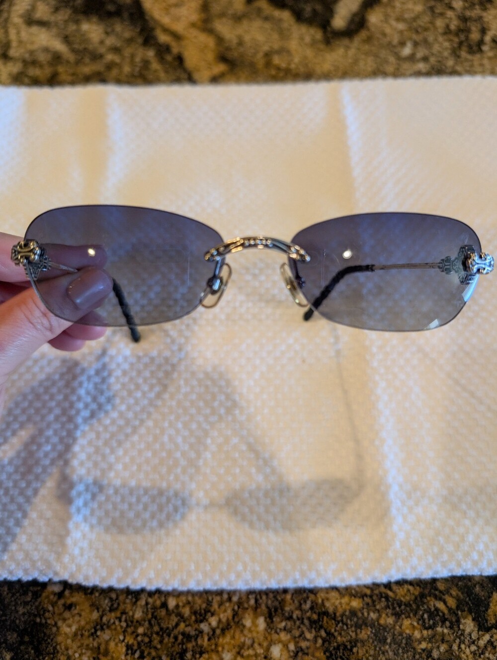 Brighton Rimless Gradient Gray Sunglasses
